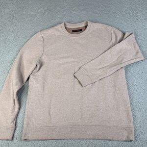 All Saints Sweatshirt Mens Large Beige Raven Crew Pullover Cotton Sweater Jumper